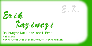 erik kazinczi business card